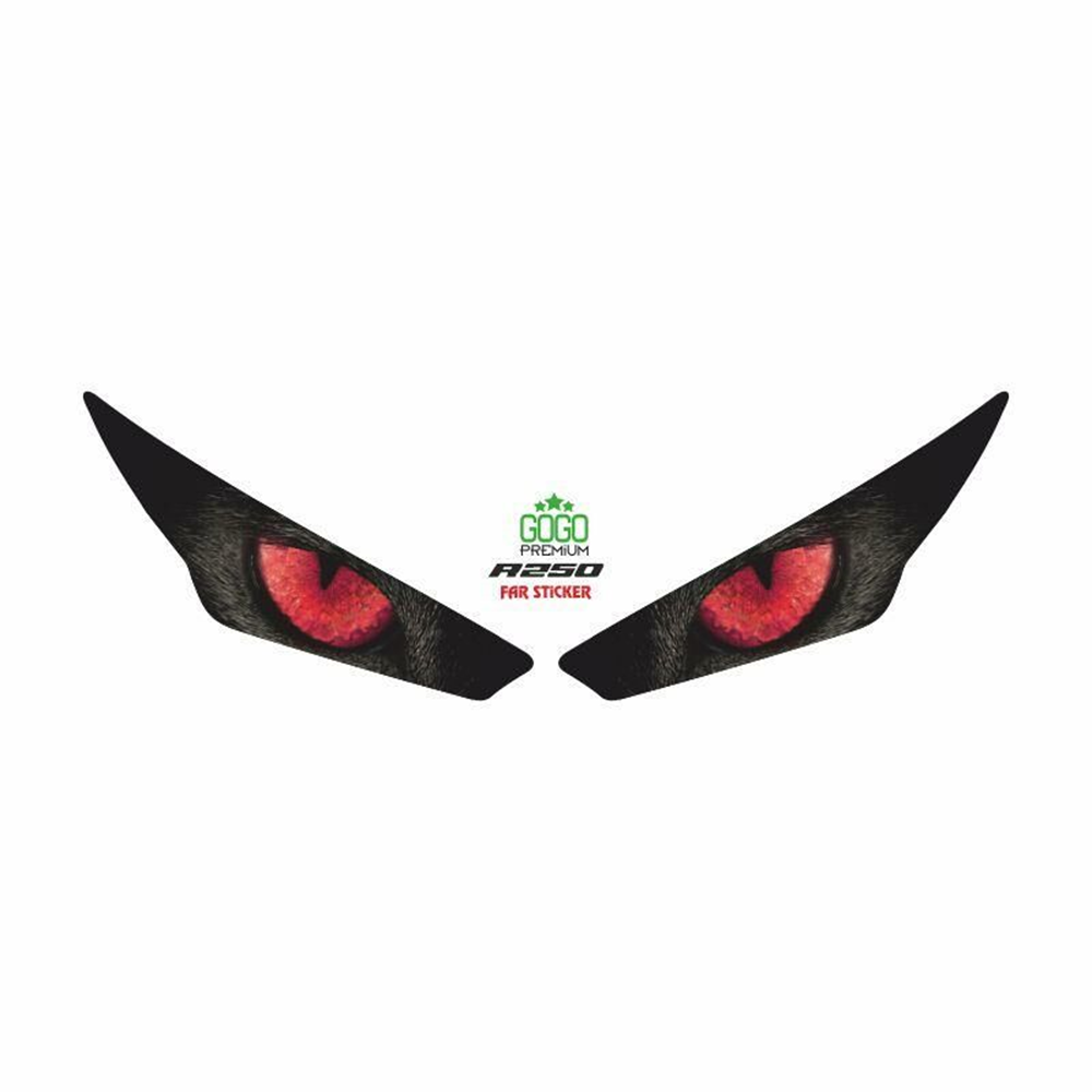 RKS R250 2023 - 2024 UYUMLU FAR STİCKER KIRMIZI GÖZ