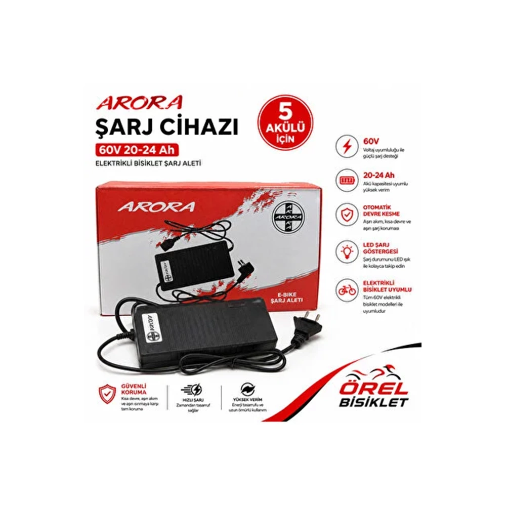 60V 20AH ŞARJ CİHAZI EBIKE ARORA