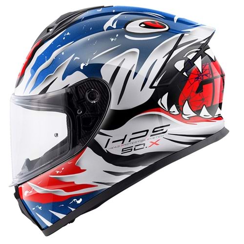 GIVI 50.X SHARKBITE MAVİ-BEYAZ-KIRMIZI KASK M
