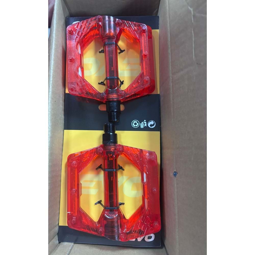 PLATFORM PEDAL ŞEFFAF KIRMIZI BİLYALI