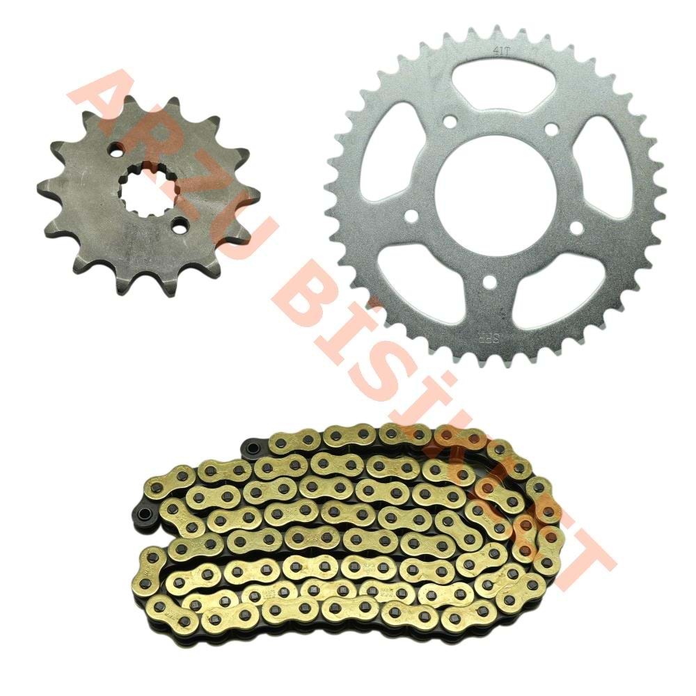 ÖN - ARKA DİŞLİ SET ZİNCİR [14T / 41T] [520-O] 106 BAKLA - CF MOTO NK 250 - SR 250