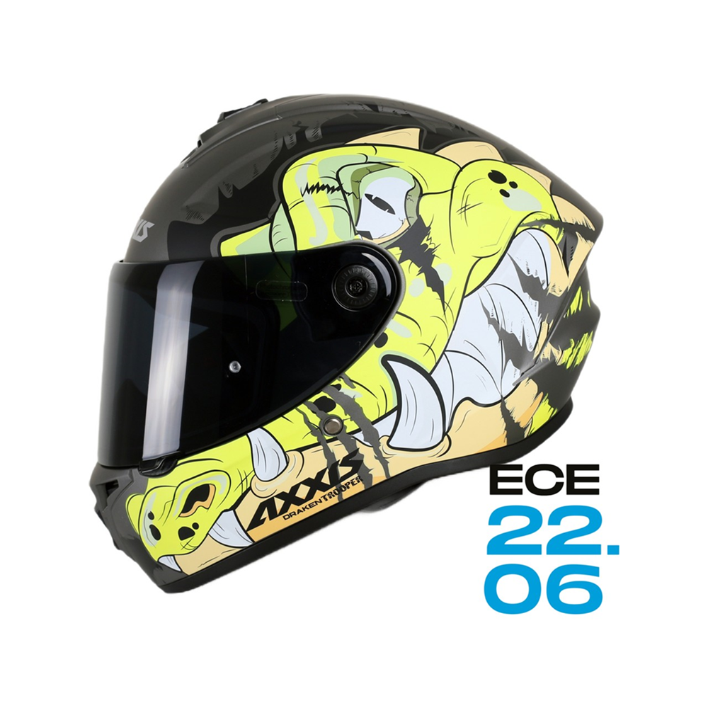 AXXIS DRAKEN S TROOPER D3 MAT FLUOER YELLOW KASK - XL