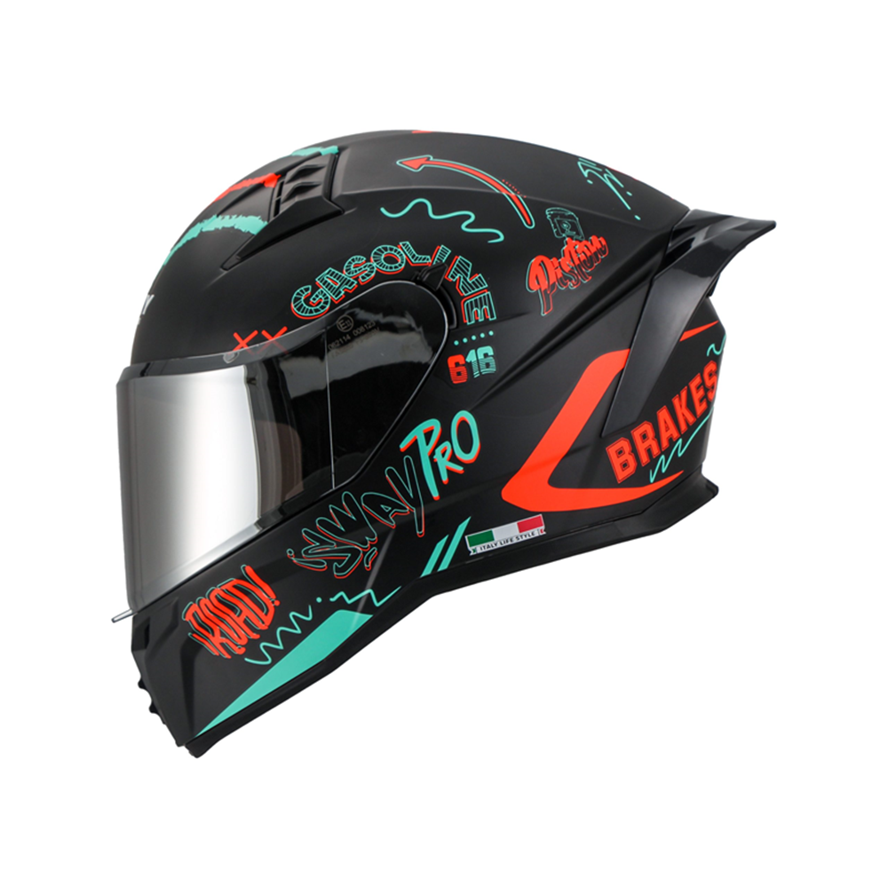 SWAY 869 DRIFT KASK BLACK RED - SİYAH - KIRMIZI - L