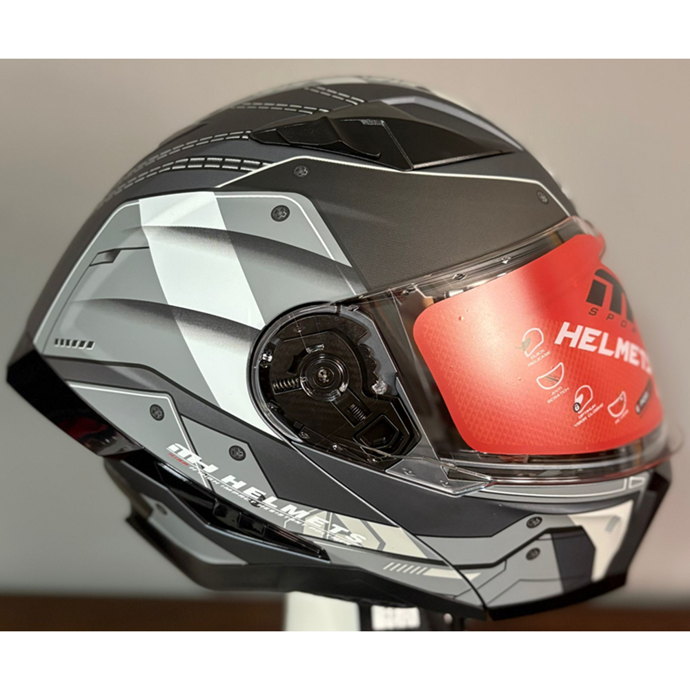 MH ÇENE AÇILIR KASK MAT GRİ BEYAZ MH-928 - XXL