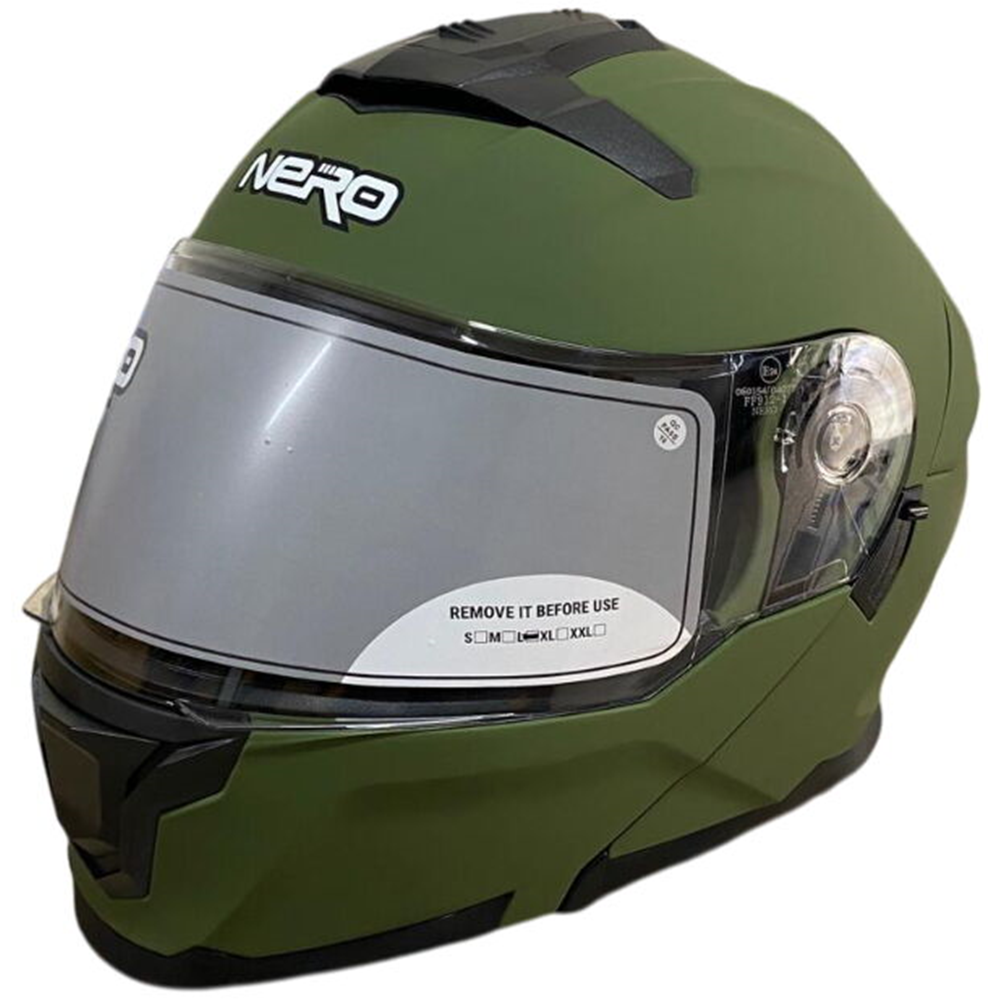 NERO ÇENE AÇILIR KASK 912 MAT YEŞİL - MAT YEŞİL - S