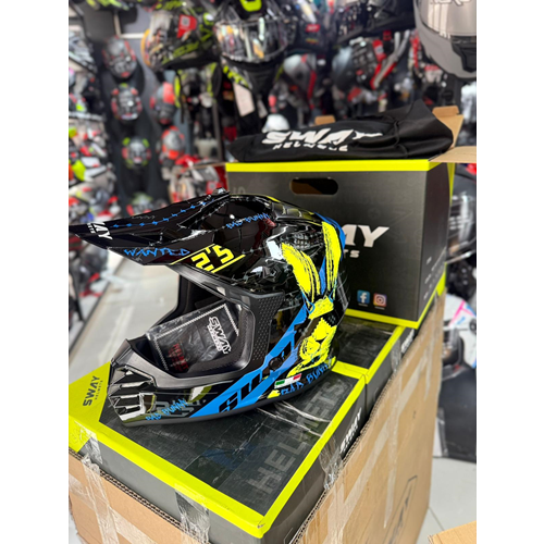 SWAY SW 618 BUNNY BLACK BLUE ÇOCUK CROSS KASKI