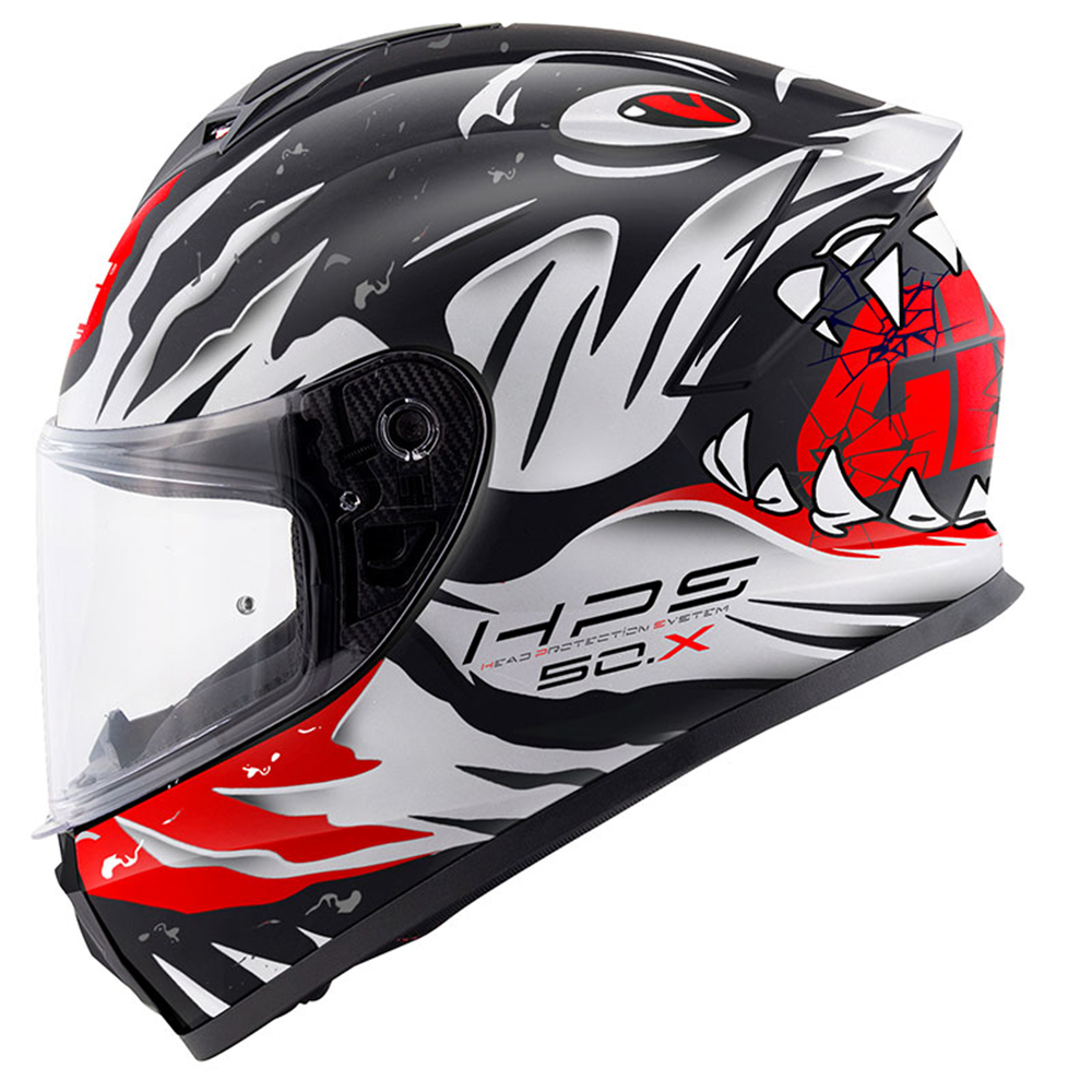 GIVI 50.X SHARKBITE MAT SİYAH-BEYAZ-KIRMIZI KASK - SİYAH - BEYAZ - KIRMIZI - L