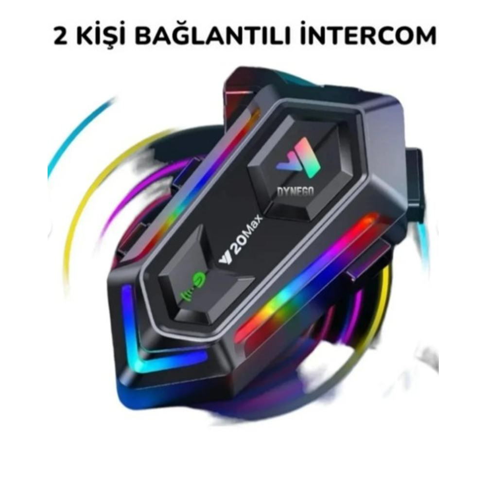 2X EŞLEMELİ BLİC BLUETOOTH IŞIKLI V20 - MAX İNTERCOM