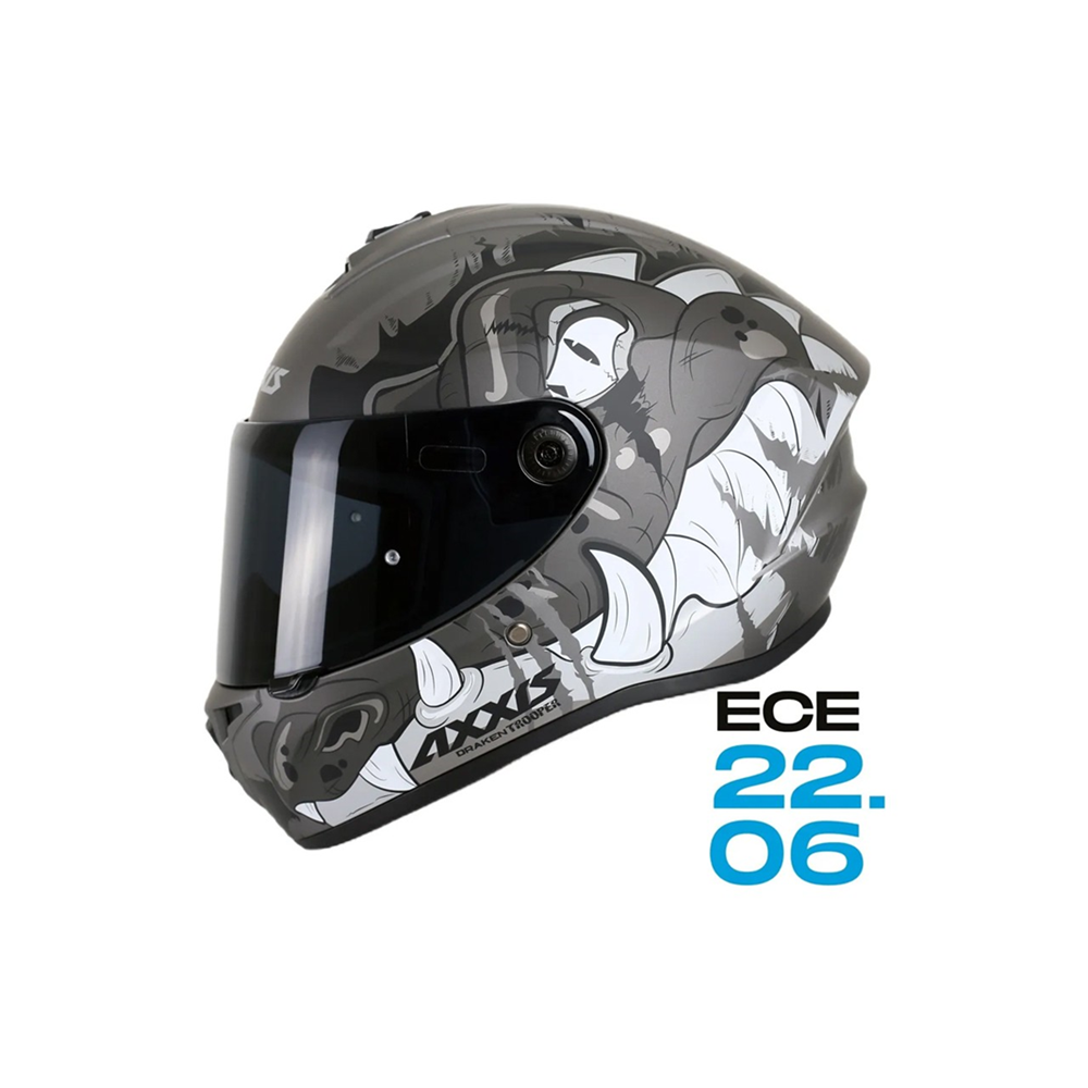 AXXIS DRAKEN S TROOPER D2 MAT GRİ KASK