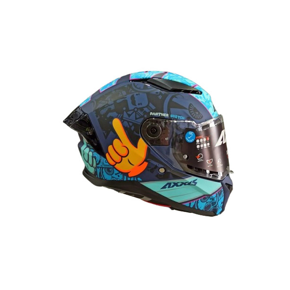 AXXIS PANTHER SKETCH B7 MAT MAVİ KASK - L