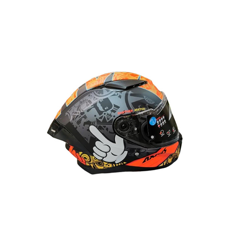 AXXIS PANTHER SKETCH B4 MAT TURUNCU / MAVİ KASK - XL