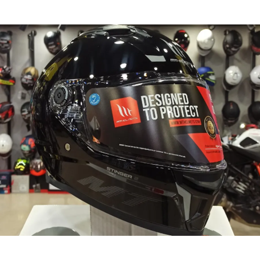 MT STINGER 2 FF - 126 PARLAK SİYAH KAPALI KASK - M