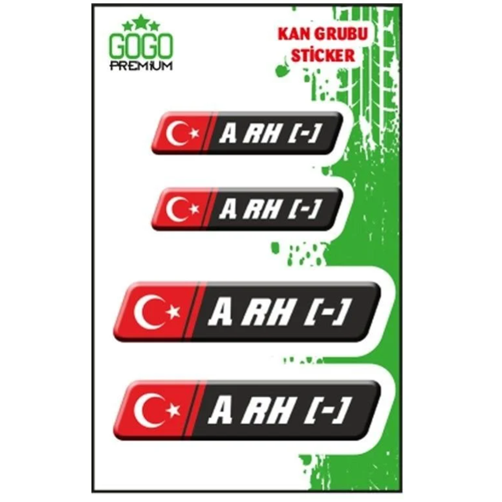 KAN GURUBU SİYAH DÖRTLÜ ETİKET A RH-