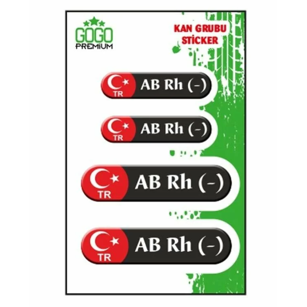 KAN GURUBU SİYAH DÖRTLÜ ETİKET AB RH-