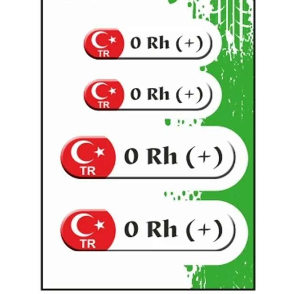 KAN GURUBU BEYAZ DÖRTLÜ ETİKET 0RH+