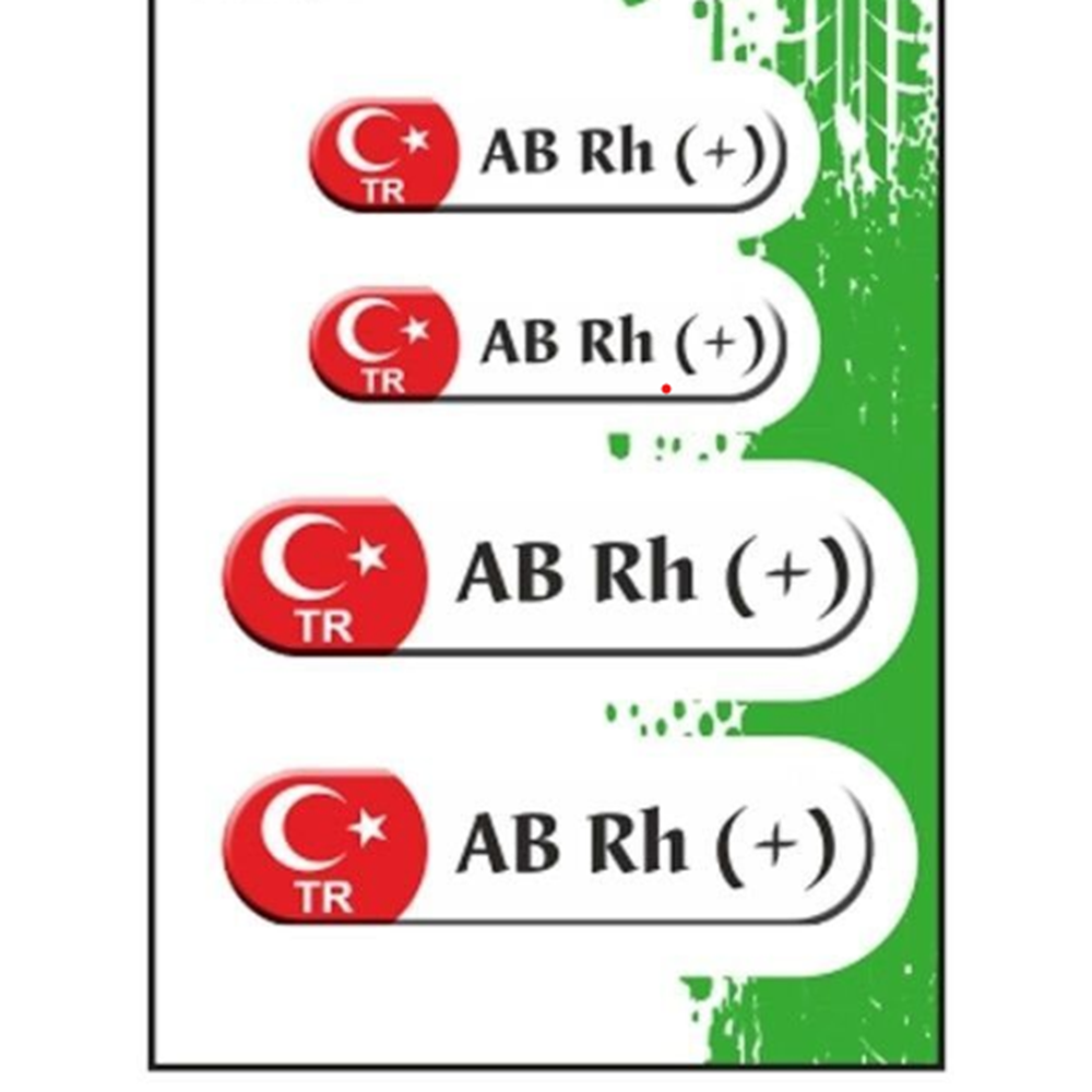 KAN GURUBU BEYAZ DÖRTLÜ ETİKET ABRH+
