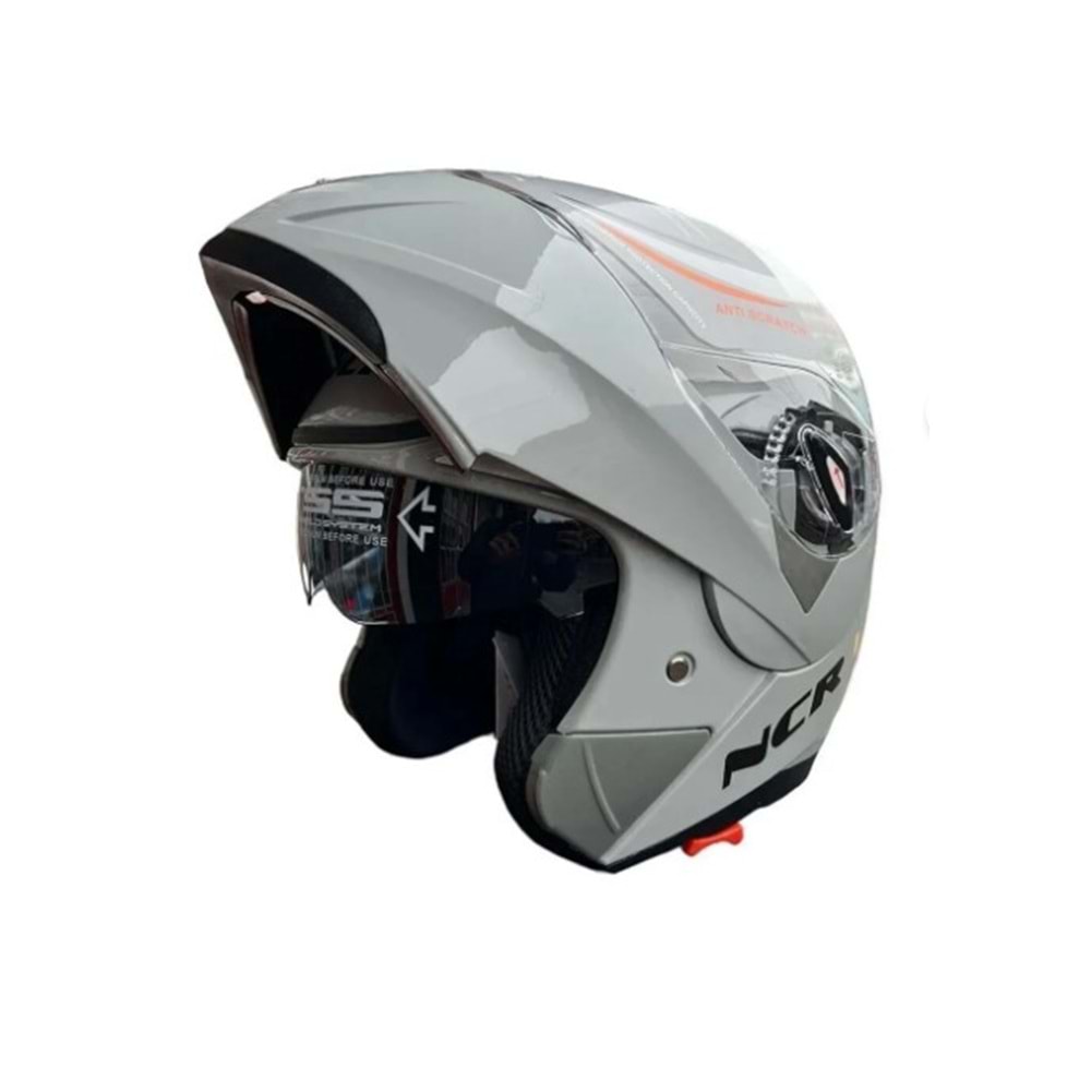 MOTOR KASK ÇENE AÇILIR GÖZLÜKLÜ NCR - 158 - COOL GRİ