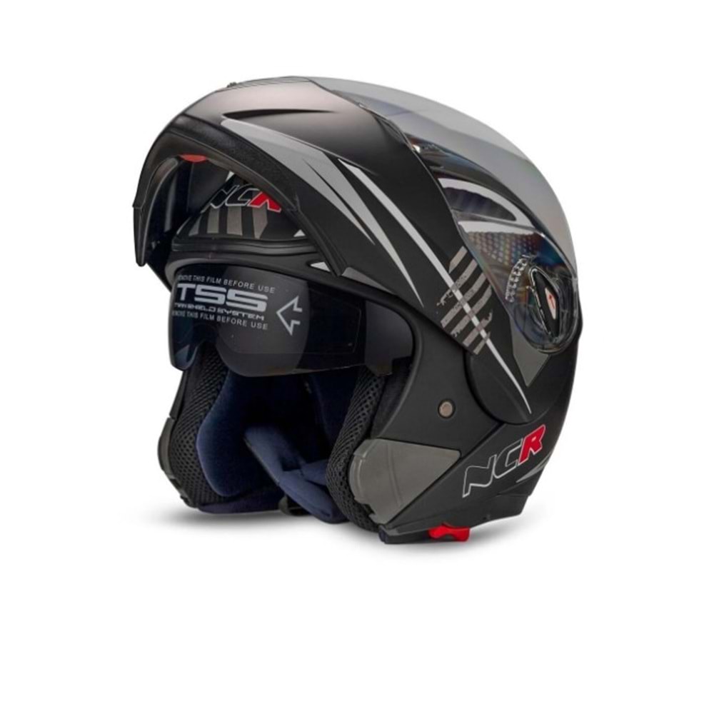 MOTOR KASK ÇENE AÇILIR GÖZLÜKLÜ NCR - 158 - MONSTER SİYAH