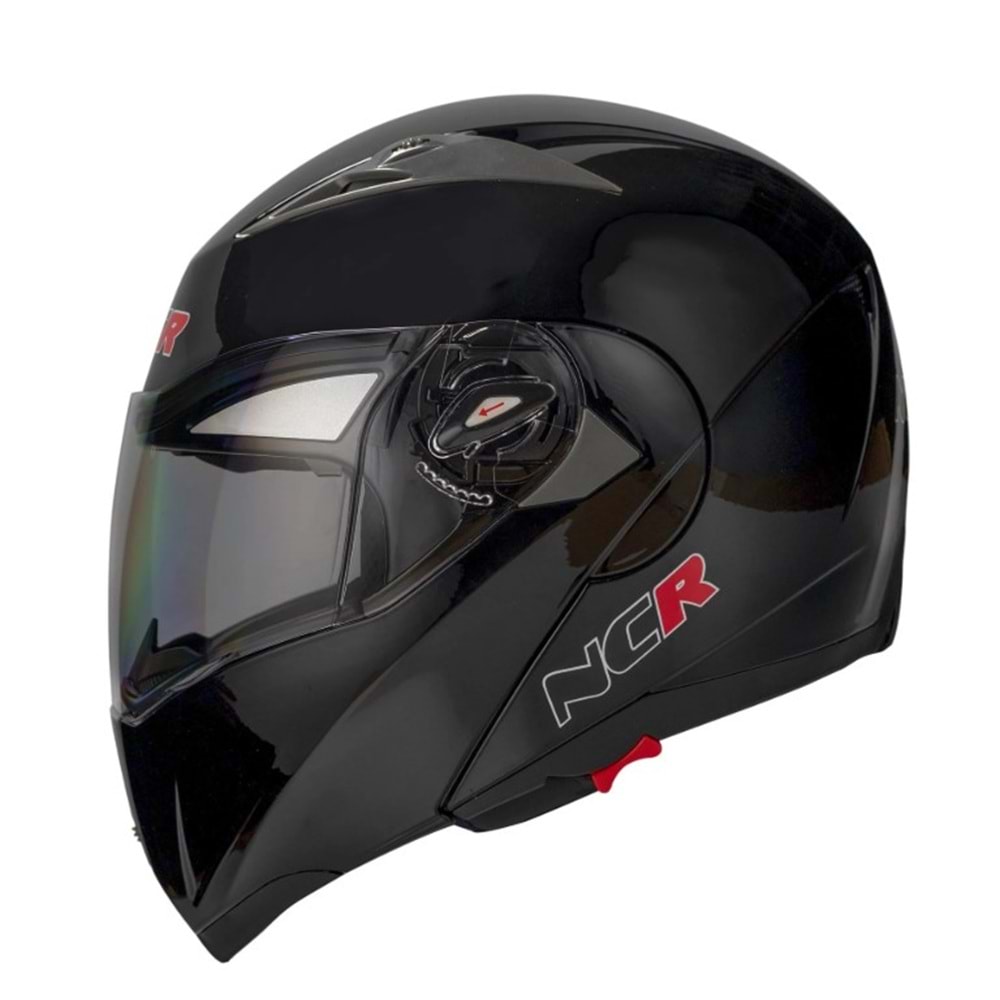 MOTOR KASK ÇENE AÇILIR GÖZLÜKLÜ NCR - 158 - PARLAK SİYAH