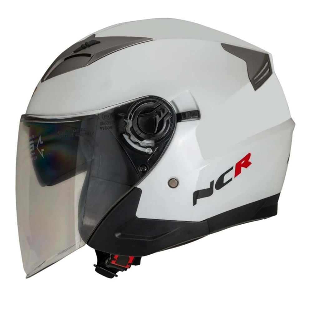 KASK ÇENESİZ VİZÖRLÜ NCR 708 ECE BELGELİ - BEYAZ