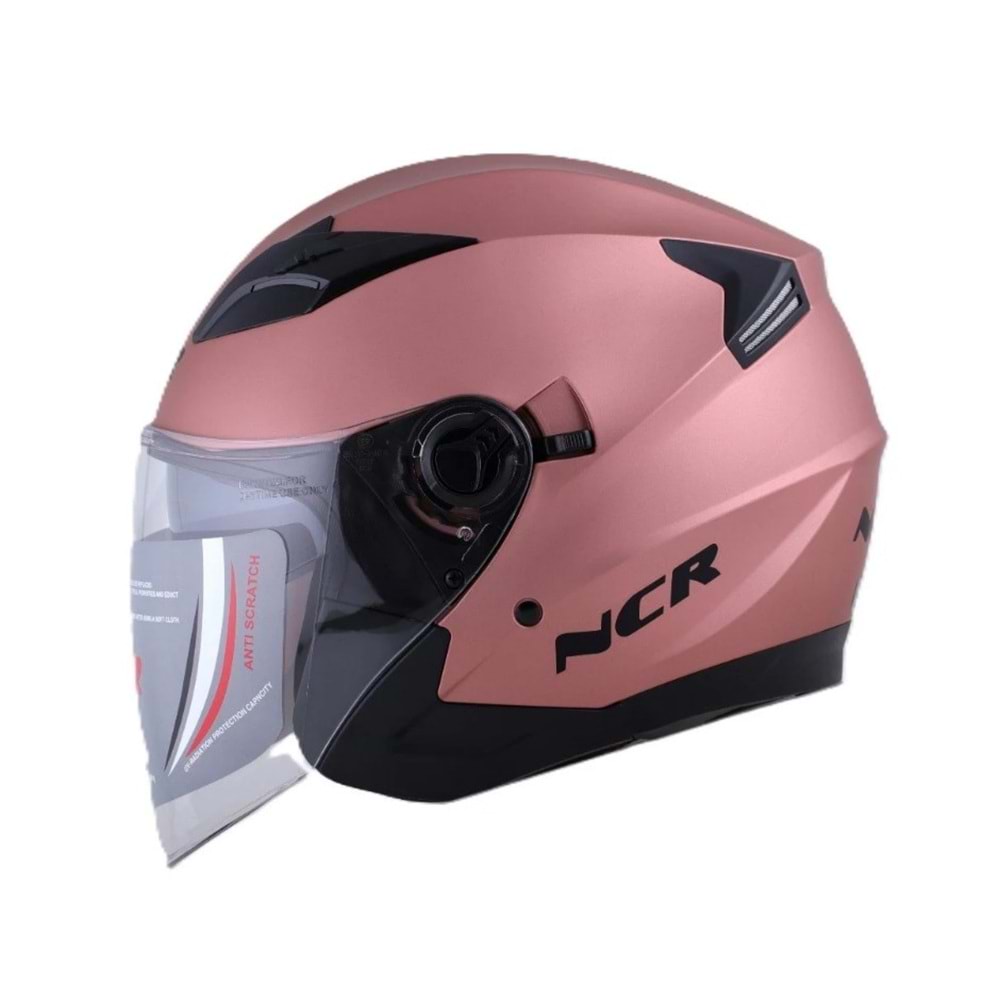 KASK ÇENESİZ VİZÖRLÜ NCR 708 ECE BELGELİ - ROSE GOLD
