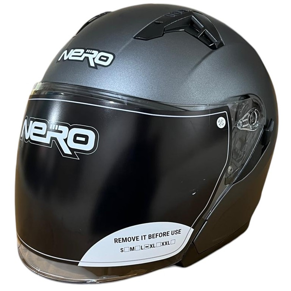 NERO KASK ÇENESİZ 528 MAT GRİ