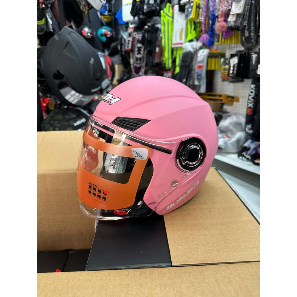 MH ÇENESİZ MAT PEMBE KASK - F93254-MAT PEMBE-M