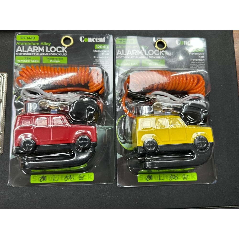 ARABA DESENLİ DİSK KİLİT ALARMLI USB GİRİŞLİ
