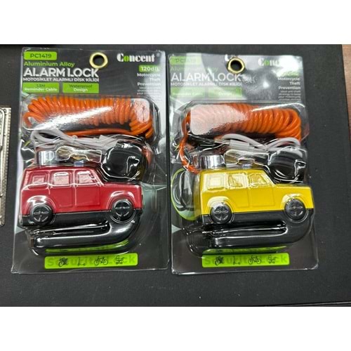 ARABA DESENLİ DİSK KİLİT ALARMLI USB GİRİŞLİ