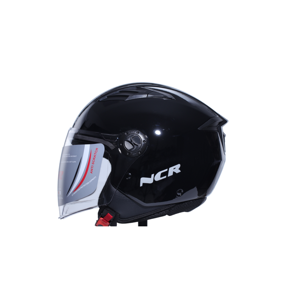 KASK ÇENESİZ VİZÖRLÜ NCR 236 ECE BELGELİ - PARLAK SİYAH 13002-2
