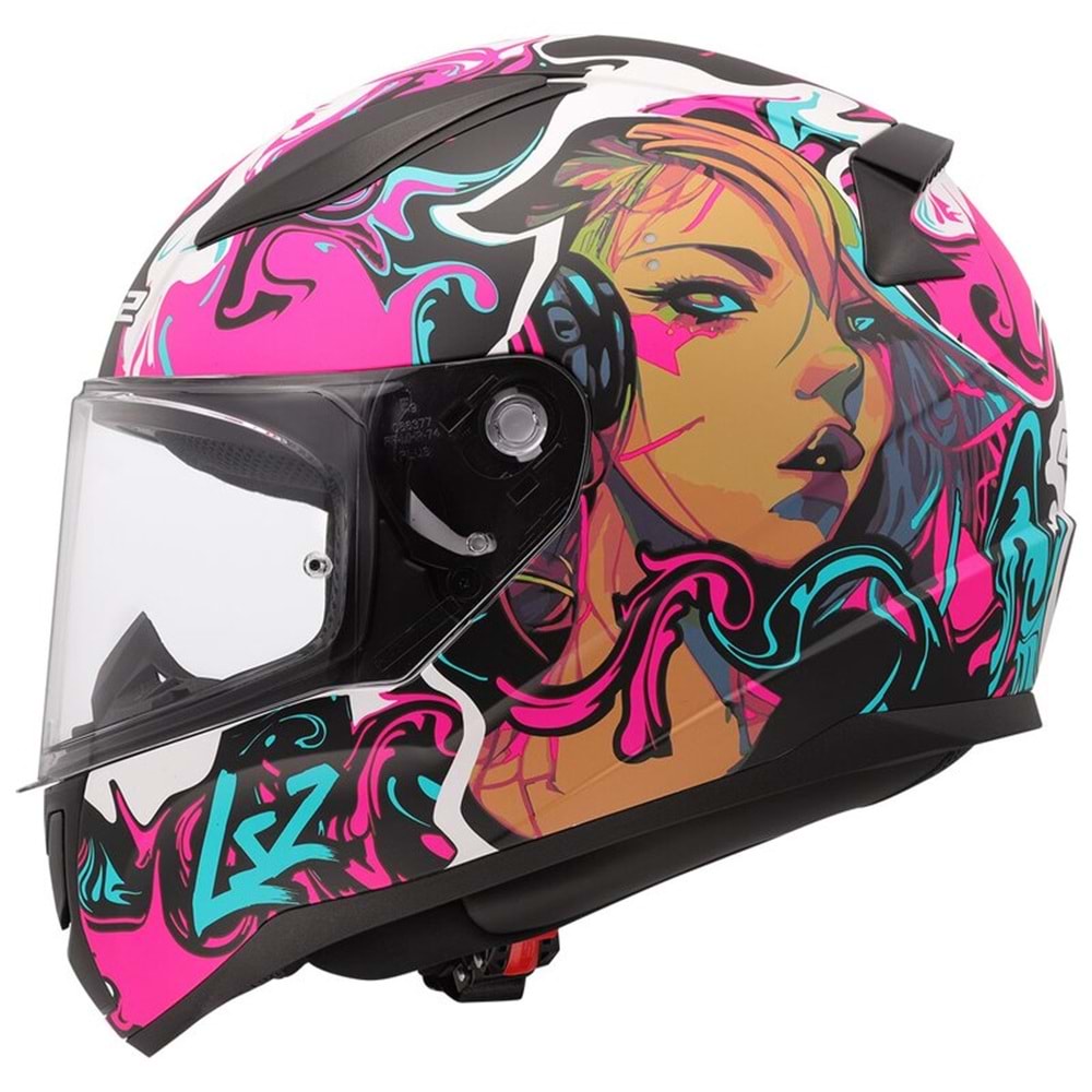 LS2 RAPID 2 CYBERG MAT MOR KASK - F93305-BEYAZ/PEMBE-S