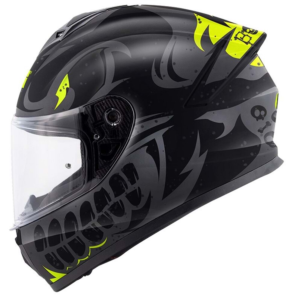 GIVI 50.X BONES MAT SİYAH-NEON SARI KASK - F93322-MAT SİYAH/SARI-M