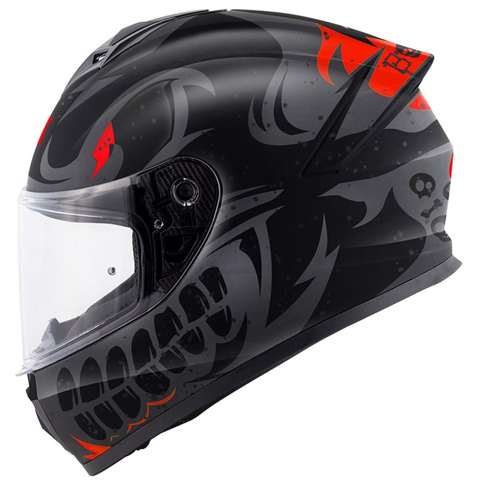 GIVI 50.X BONES MAT SİYAH-KIRMIZI KASK - F93324-MAT SİYAH/KIRMIZI-M