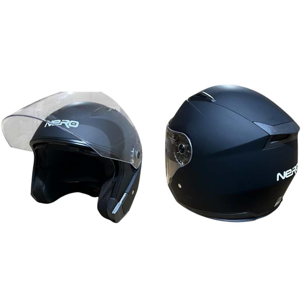 NERO KASK ÇENESİZ 528-1 MAT SİYAH (MANUEL VİZÖR) S