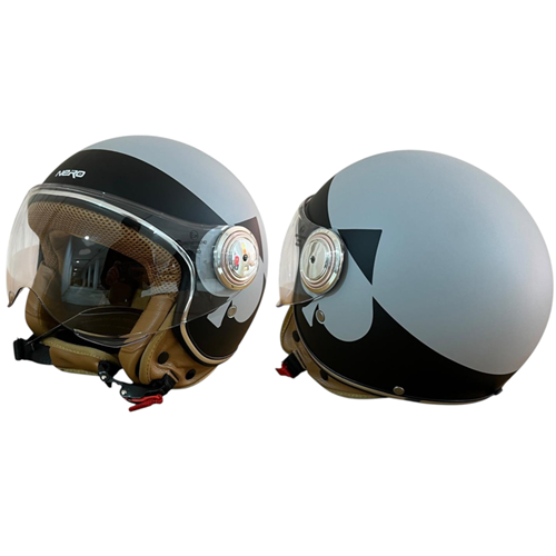 NERO KASK ÇENESİZ MAT SİYAH-GRİ MAÇA TK-06 (XL)