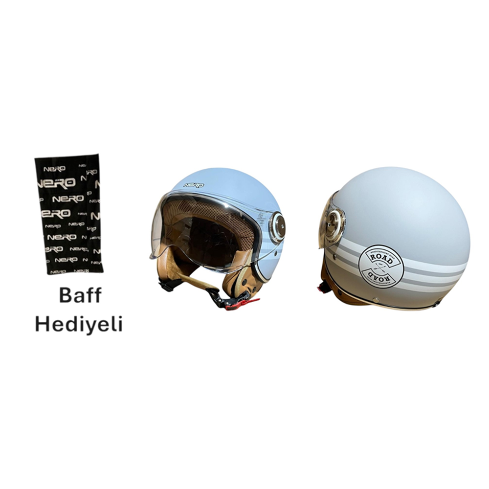 NERO KASK ÇENESİZ MAT GRİ ROAD TK-06