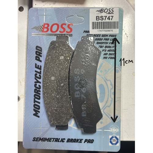 DİSK BALATA BS 747 SEGWAY 570 ÖN YARI SİNTER BOSS ATV