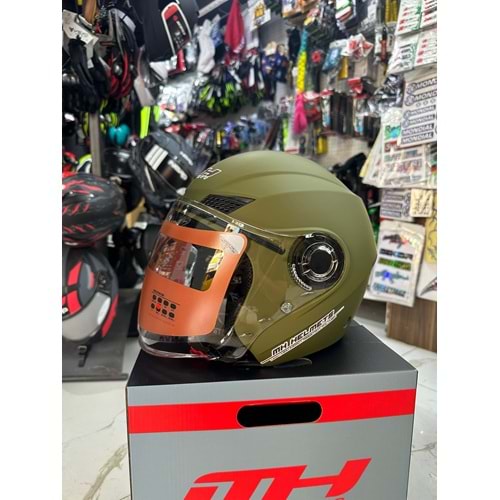 MH ÇENESİZ MAT YEŞİL KASK S