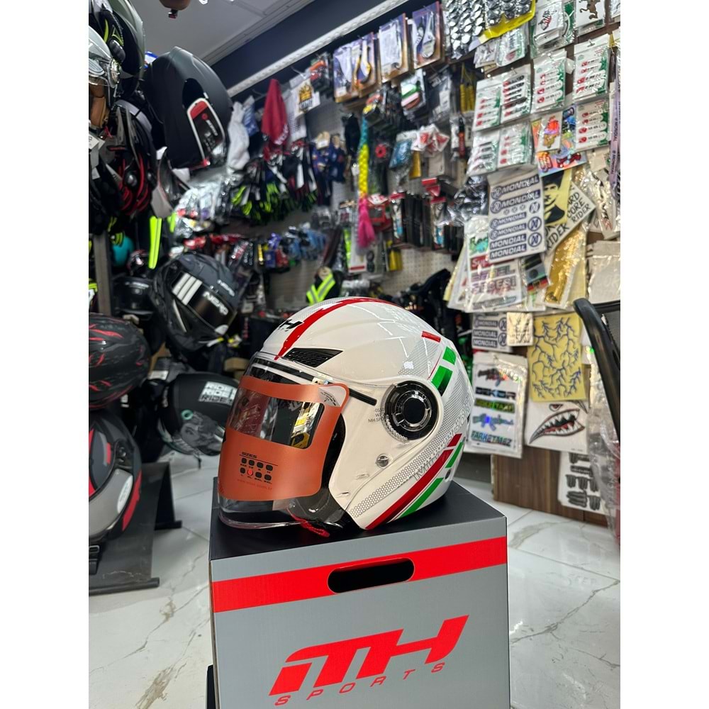 MH ÇENESİZ BEYAZ STİCKER 1 KASK
