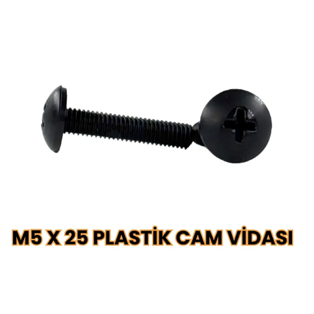 M5 x 25 PLASTİK CAM VİDASI