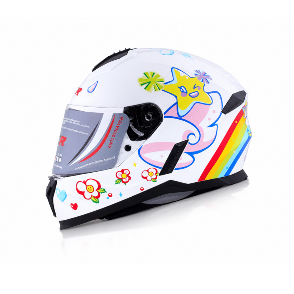 NCR KASK KAPALI 802 ÇOCUK ECE BELGELİ - UNICORN BEYAZ GRAFİK S