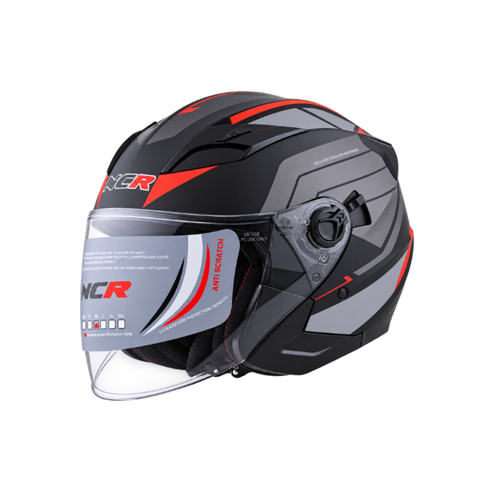 KASK ÇENESİZ VİZÖRLÜ 708 ECE BELGELİ - GRİ - TURUNCU GRAFİK L
