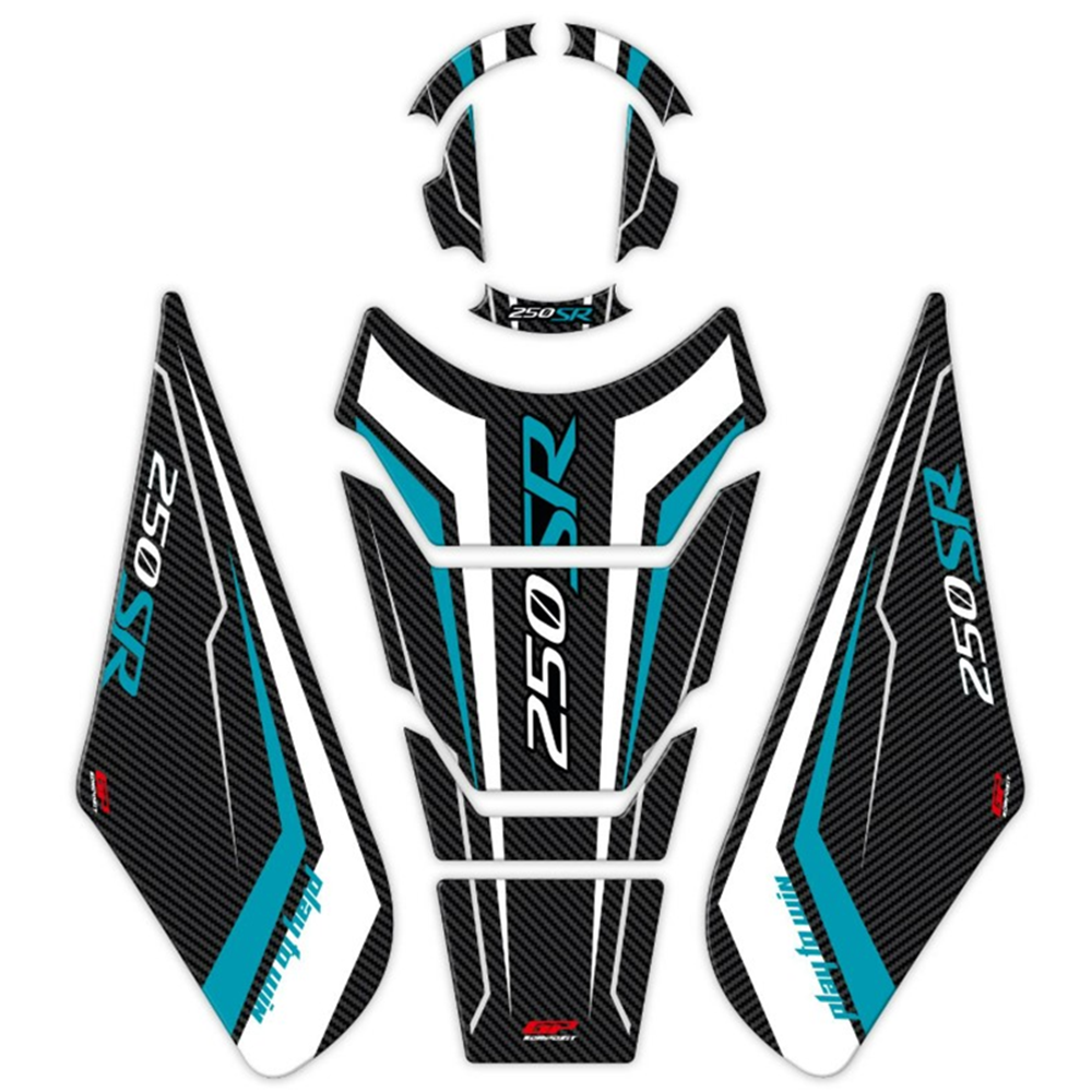GP KOMPOZİT CF MOTO 250 SR 2020 -2024 UYUMLU TANKPAD SETİ TURKUAZ