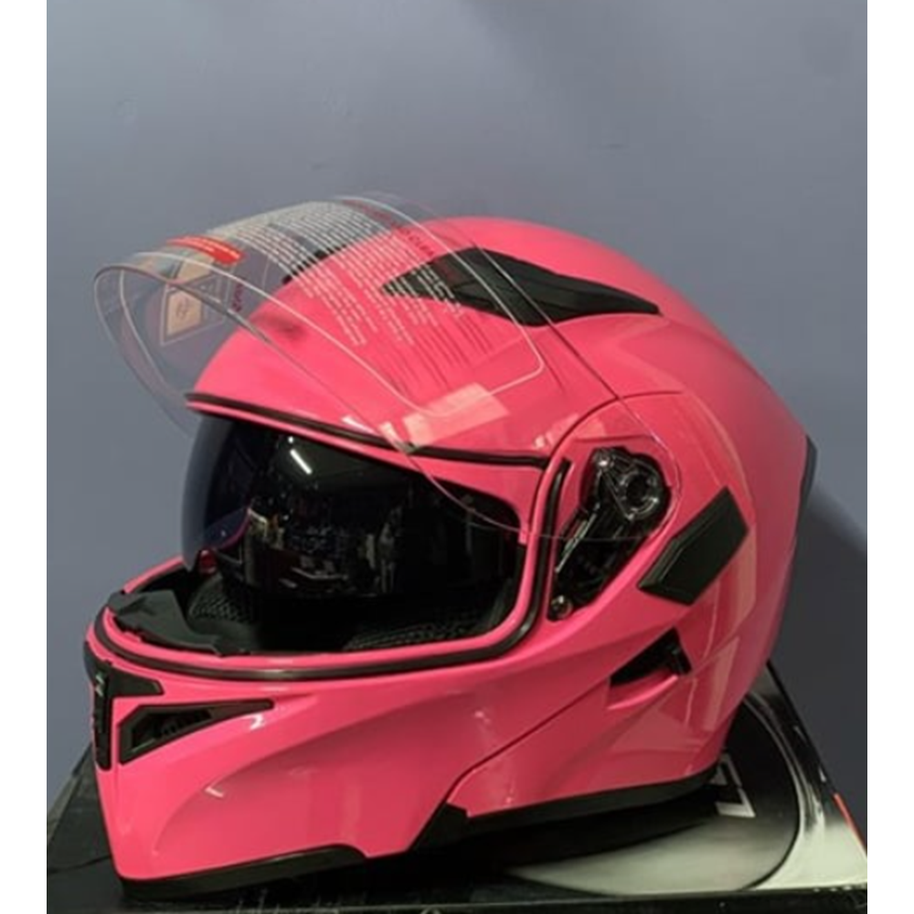 ÇENE AÇILIR KASK PEMBE JIEKAI