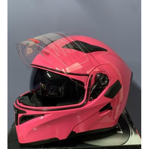 ÇENE AÇILIR KASK PEMBE JIEKAI