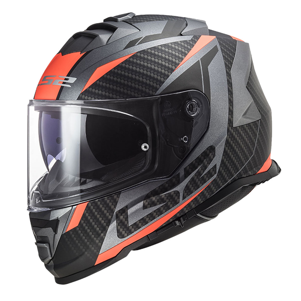 LS2 STORM 2 RACER KASK - MAT TITANIUM - NEON TURUNCU - XL