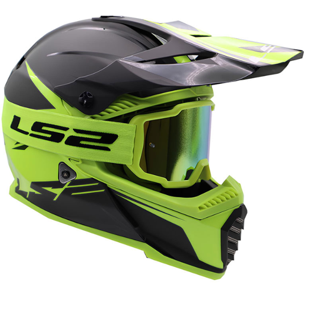 LS2 CHARGER GOGGLES MOTOKROS GÖZLÜK (IRIDIUM CAMLI) NEON SARI