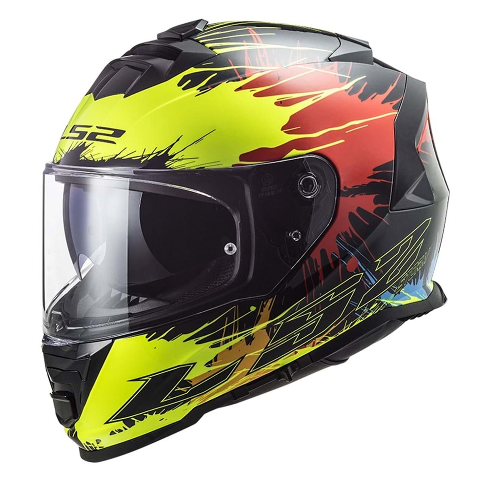 LS2 STORM 2 DROP KASK - SİYAH - SARI - KIRMIZI - L