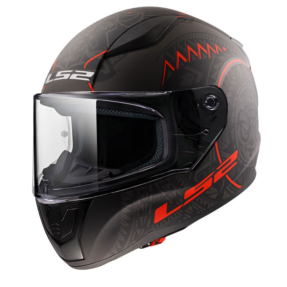 LS2 RAPID 2 TAKAROA - MAT SİYAH - KIRMIZI - L