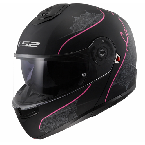 LS2 STROBE 2 KASK MAT SİYAH / PEMBE - S